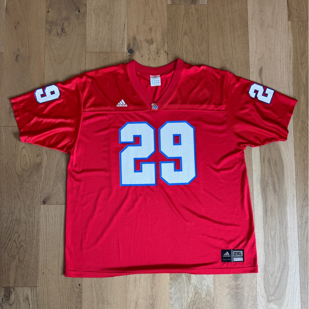 University of Kansas red football jersey XXL New Without Tags.